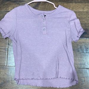 pink american eagle button shirt